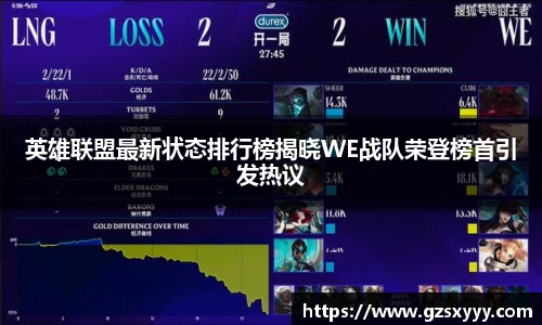英雄联盟最新状态排行榜揭晓WE战队荣登榜首引发热议